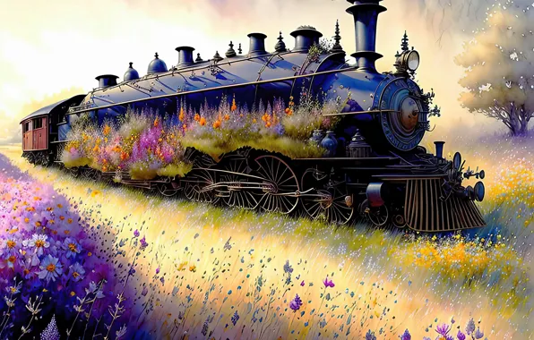 Wallpaper | Railway | photo | picture | train, autumn, road, leaves