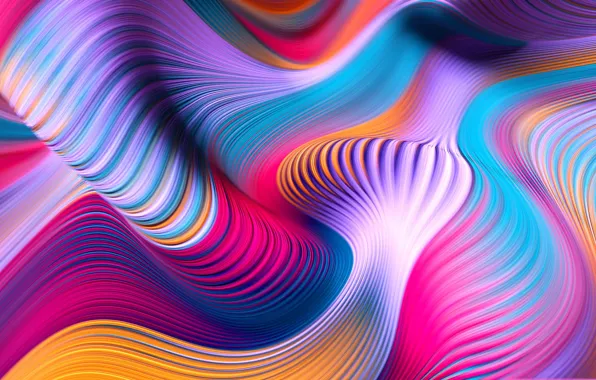 Picture wave, line, pattern, paint, the volume