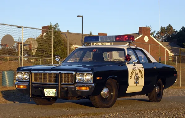 The sky, background, Police, Dodge, Dodge, sedan, classic, Police
