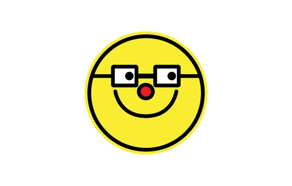 Smile, Wallpaper, white background, wallpaper, picture, smiley, glasses, emoji