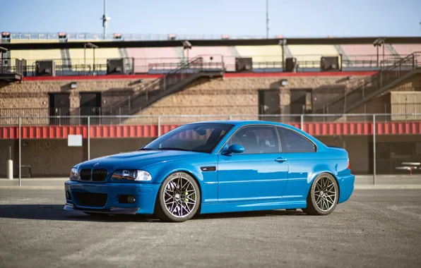 BMW, Blue, E46, Fencing, M3