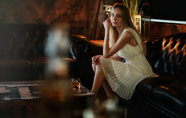 Look, girl, pose, dress, long hair