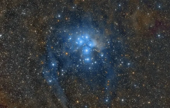 Space, stars, M45, Star cluster, Pleiades