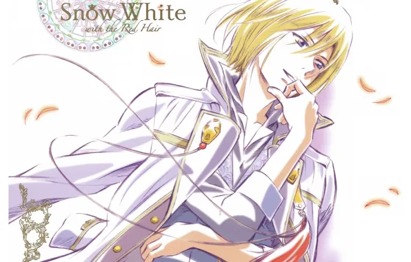 Pattern, petals, Prince, art, military uniform, Akagami no Shirayuki-hime, Red Haired Snow White, Sorata Akizuki