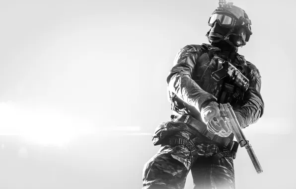 Picture weapons, background, soldiers, equipment, Battlefield 4