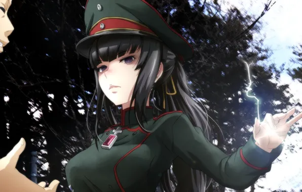 Girl, soldier, military, war, anime, brunette, asian, manga