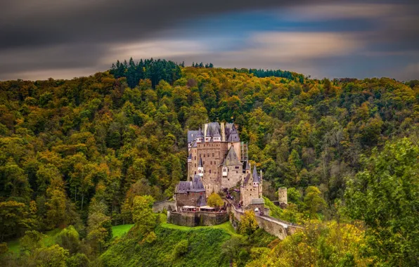Forest, trees, castle, Germany, ELTZ, Burg Eltz