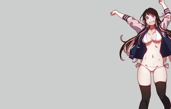 Girl, sexy, cleavage, thighhighs, long hair, boobs, anime, beautiful