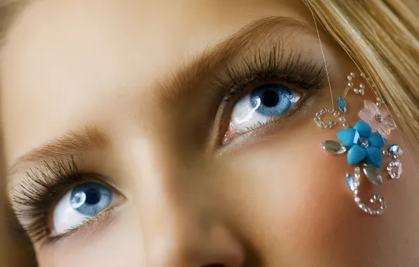 Eyes, macro, blonde, blue eyes