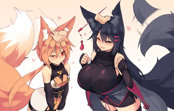 Girls, Ears, Fantasy, Tails