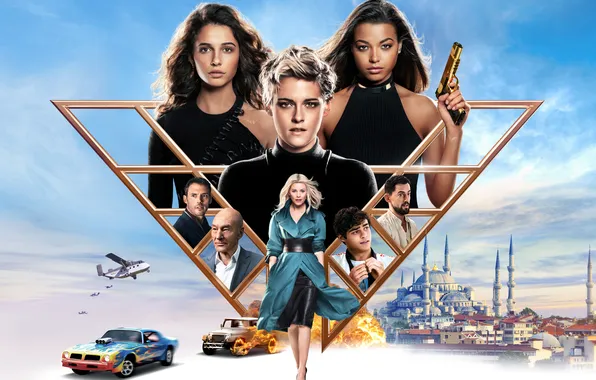 Girls, Kristen Stewart, Kristen Stewart, action, poster, characters, Elizabeth Banks, Patrick Stewart