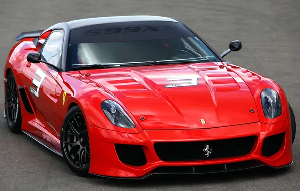 Auto, Red, Ferrari, Ferrari, Supercar, GTO, Sports car, 599XX