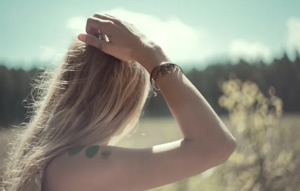 Summer, hand, blonde, bracelets