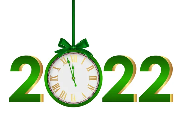 Holiday, watch, New Year, white background, Happy New Year, happy new year, Merry Christmas, 2022