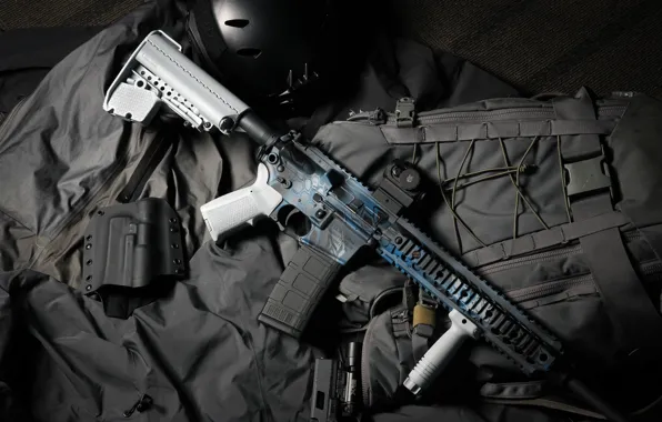 Picture style, weapons, background, AR 15, assault rifle