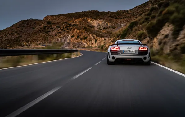 Audi, road, rear view, R8, Audi R8 GT Coupe