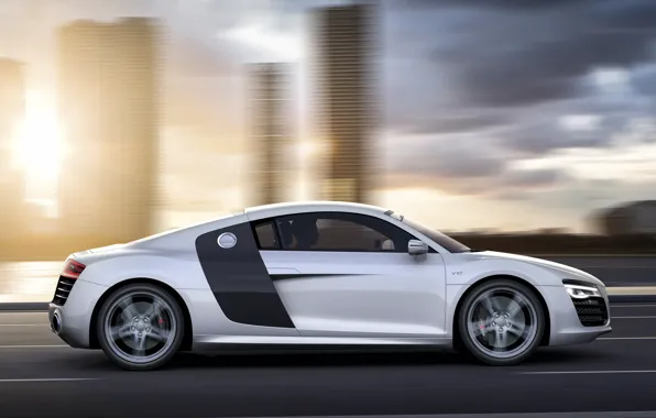 Picture Audi, Road, Audi, White, Machine, Movement, Machine, Car