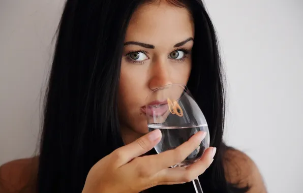 Picture eyes, water, glass, hair, lips, eyebrows, macy b, attractiveness