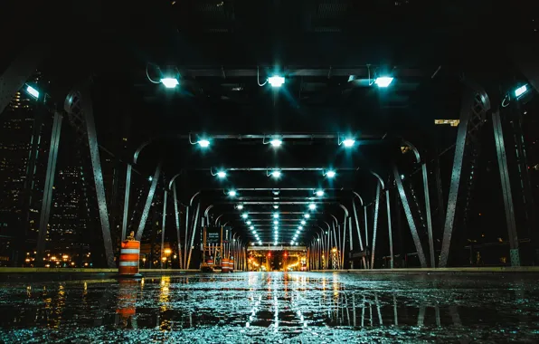 Picture night, bridge, the city, lights