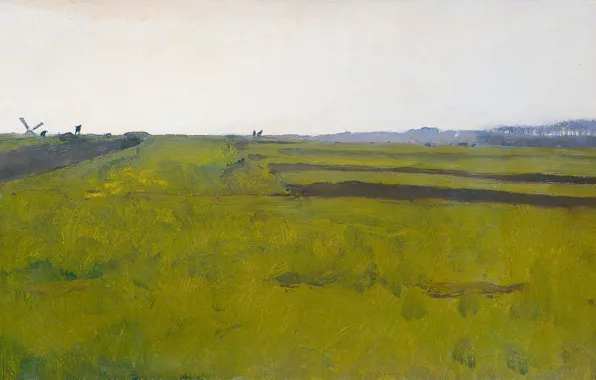 Oil, picture, canvas, 1922, Willem Witsen, Willem Witsen, Landscape with arable fields