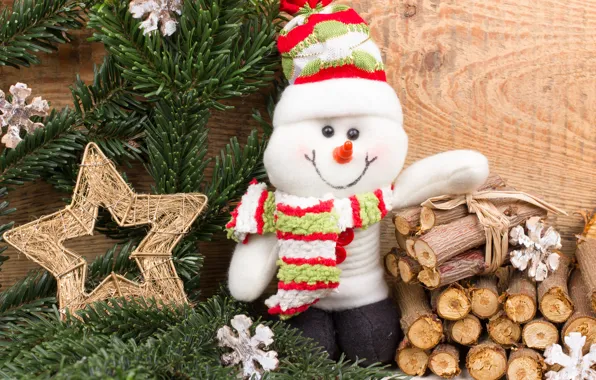 Winter, snow, snowflakes, new year, Christmas, snowman, Christmas, winter