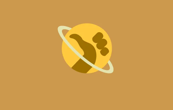 Picture abstraction, balls, planet, hands