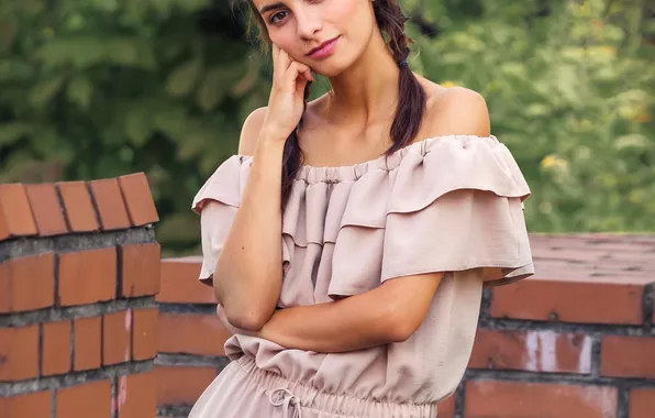 Look, nature, pose, portrait, brick, Daria, Maciej Werbliński
