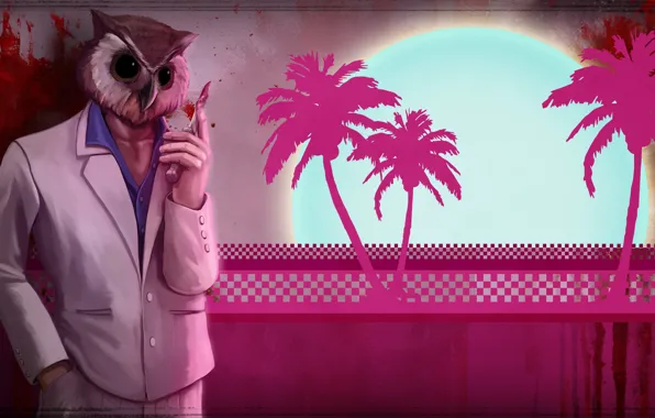 The game, Owl, costume, Owl, Hotline Miami