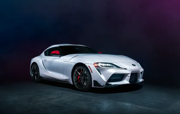 Picture background, white, front view, Toyota Supra