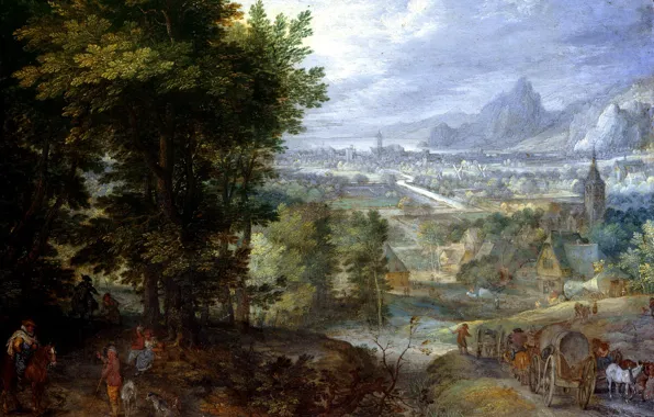 Picture, Jan Brueghel the elder, Landscape with Village View