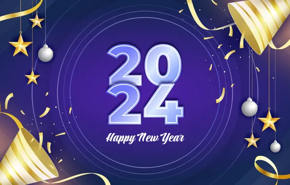 Figures, New year, date, composition, 2024, New Year 2024