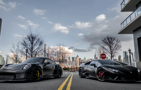 Lamborghini, Porsche, Matte Black