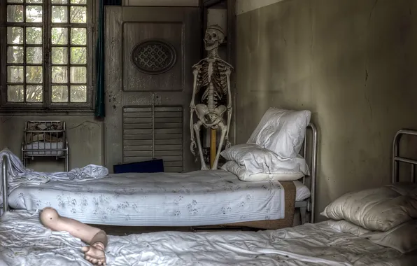 Picture interior, skeleton, bedroom