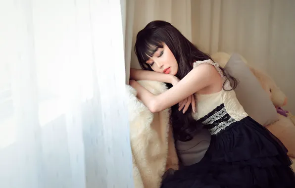 Girl, light, face, pose, comfort, room, stay, sweetheart