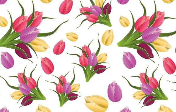 Background, colorful, tulips, ornament, flowers, floral, background, pattern