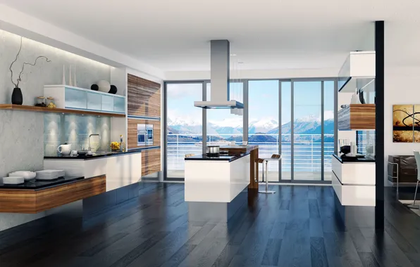 Picture design, style, Villa, interior, kitchen, dining room, living space