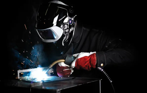 Black, mask, welding