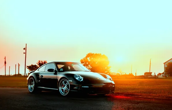 Porsche, sunset, Porshe 997