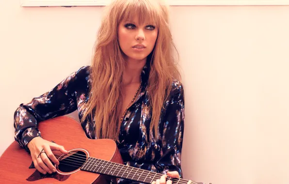 Picture guitar, beauty, singer, Taylor Swift