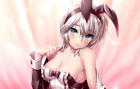 Girl, sexy, Anastasia, cleavage, boobs, anime, beautiful, short hair