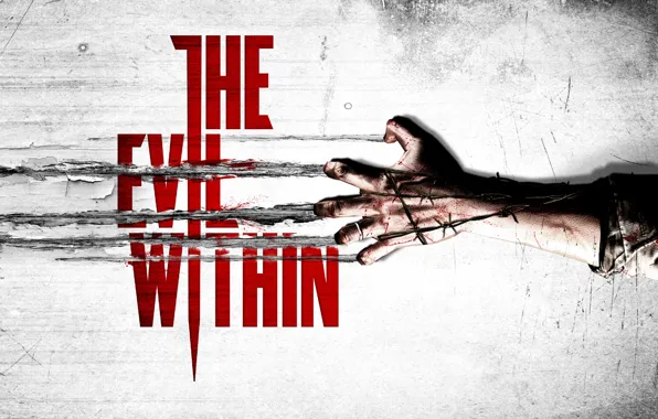 Picture blood, logo, wire, arm, Evil Within