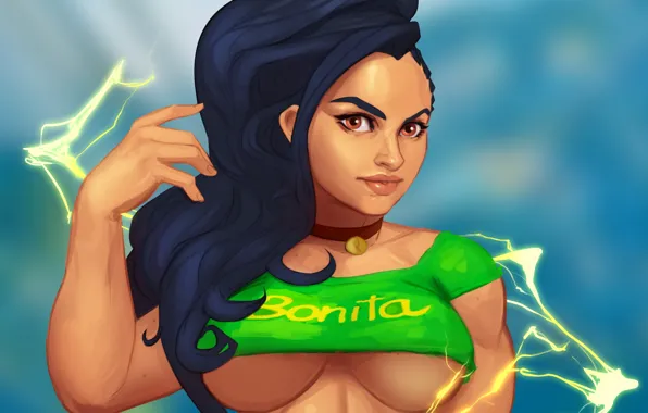 Chest, girl, fighter, street fighter, brazilian, laura