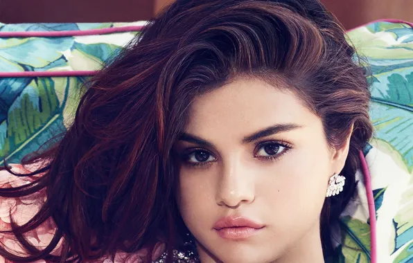 Picture look, girl, face, beauty, lips, Selena Gomez