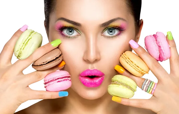 Picture colorful, macaroons, beauty fashion model girl
