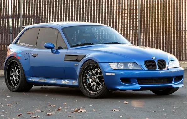 Picture blue, background, tuning, coupe, BMW, BMW, Coupe, tuning