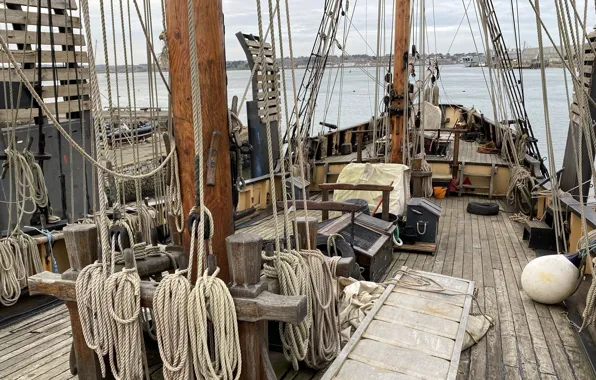 UK, United Kingdom, Custom, Cornwall, Cornwall, mast, rigging, sailing ship