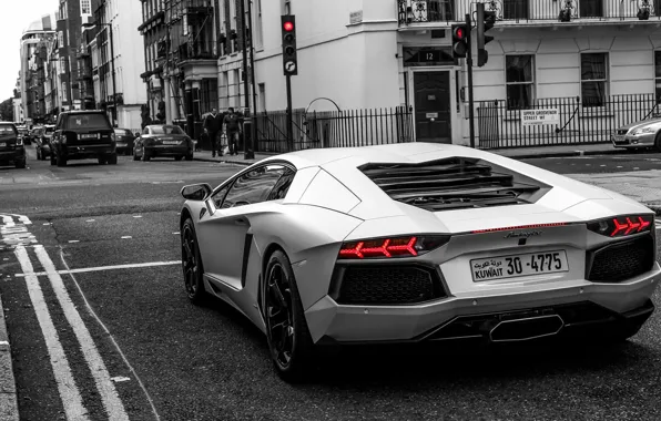 Picture Wallpaper, Lamborghini, black and white, Lamborghini Aventador LP 700-4