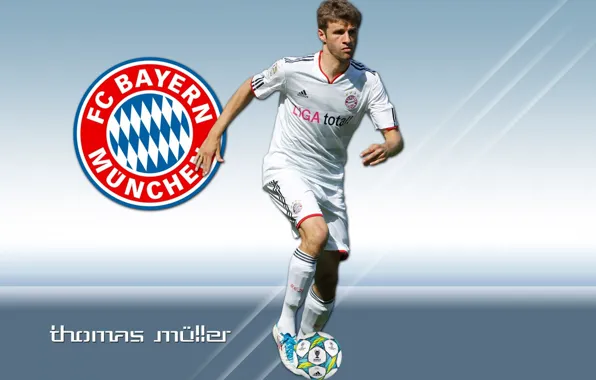 Wallpaper, sport, logo, football, player, FC Bayern Munchen, Thomas Muller