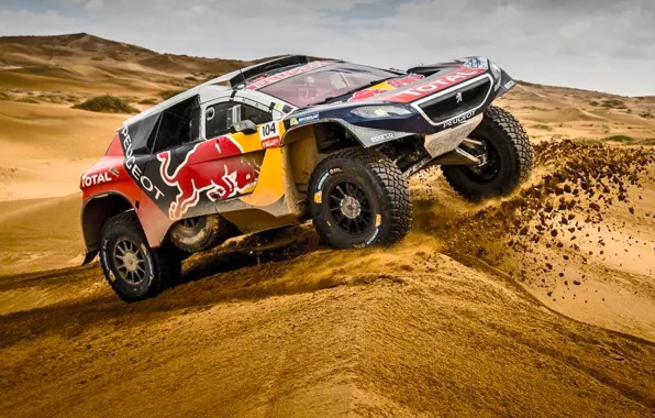 Sand, 2008, Sport, Speed, Race, Peugeot, Heat, Red Bull