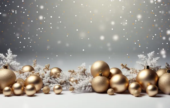 Balls, Christmas, New year, bokeh, AI art, neural network